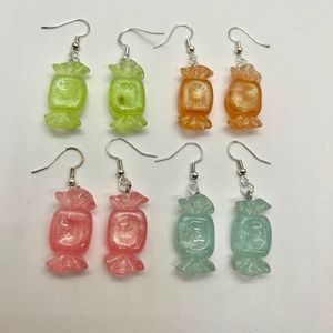 Candy Earrings - Easter Earrings - Food Earrings - Glitter Earrings - Halloween